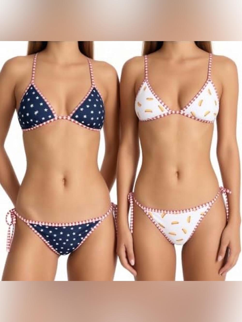 Bikini reversible hot dogs or stars USA No Boundaries Size Small 4-6 NEW